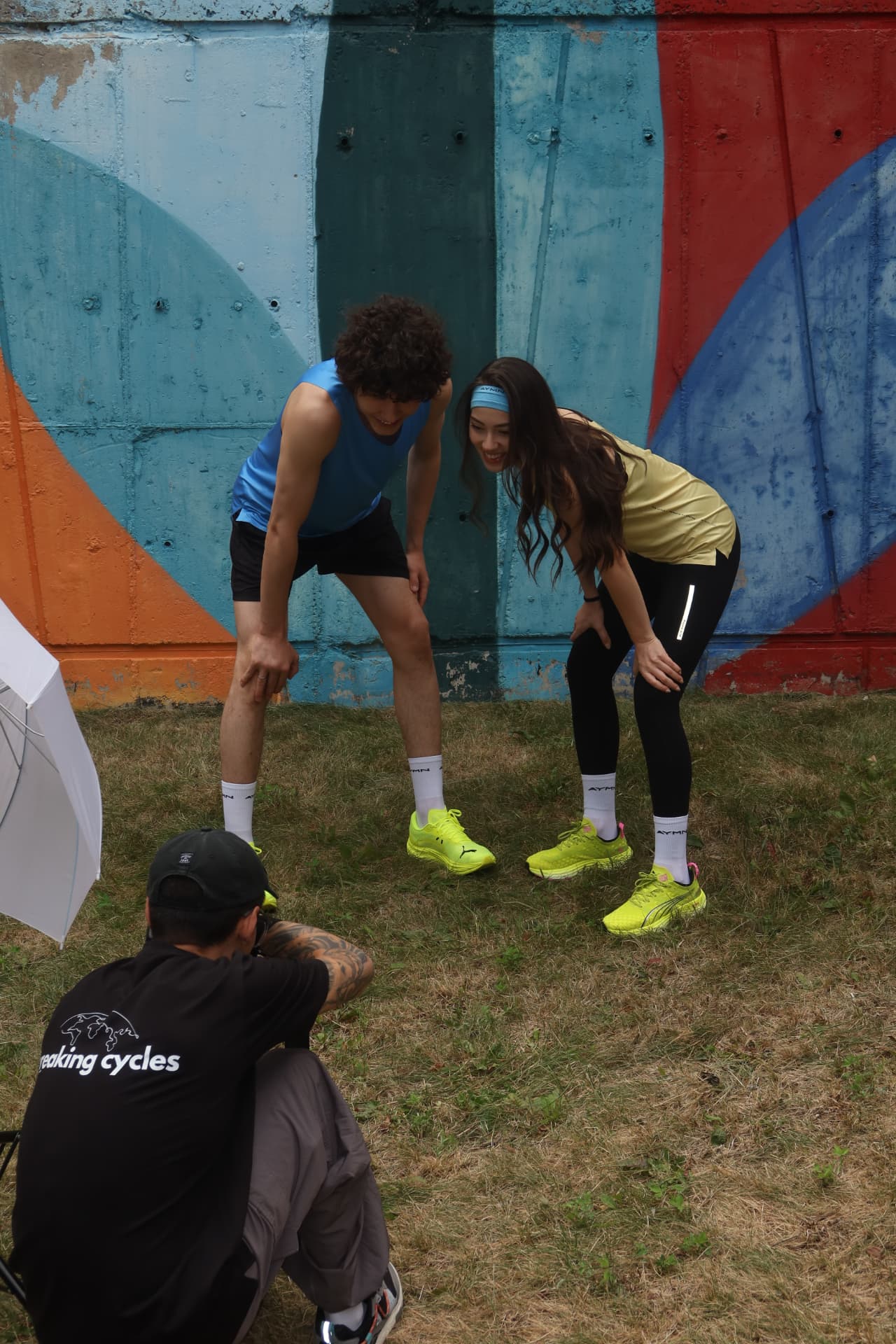 Behind the scenes of the Almaty Marathon Store shoot